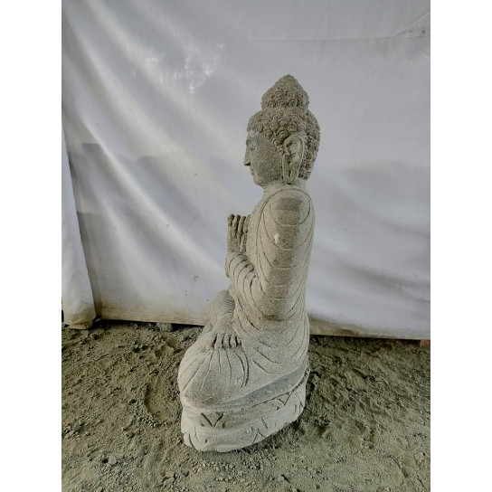 Buda de piedra de jardín . buda en posición chakra 55 cm