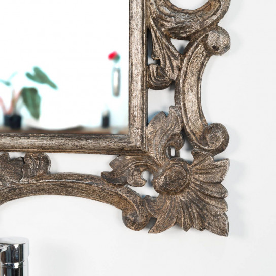Espejo Barroco de madera con pátina bronce 100 x 80 cm