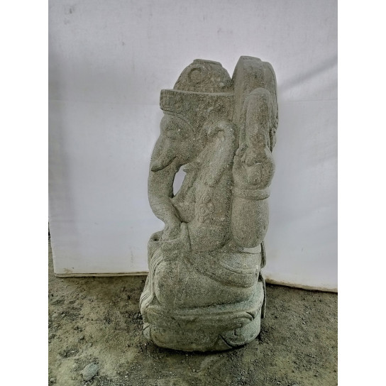 Estatua de dios ganesh de piedra volcánica 80 cm