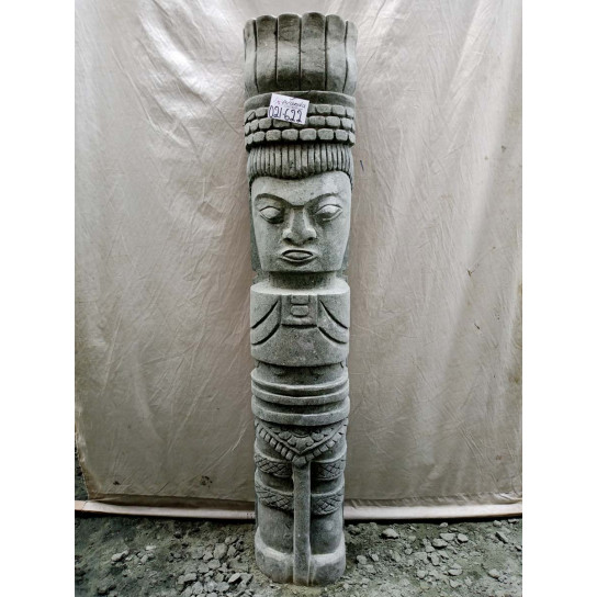 Estatua de jardín tiki inka de piedra volcánica 150cm