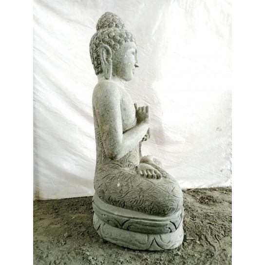 Estatua de jardín zen buda piedra chakra 1 m