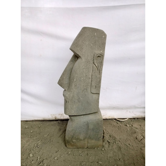 Estatua de piedra natural moái de 60 cm