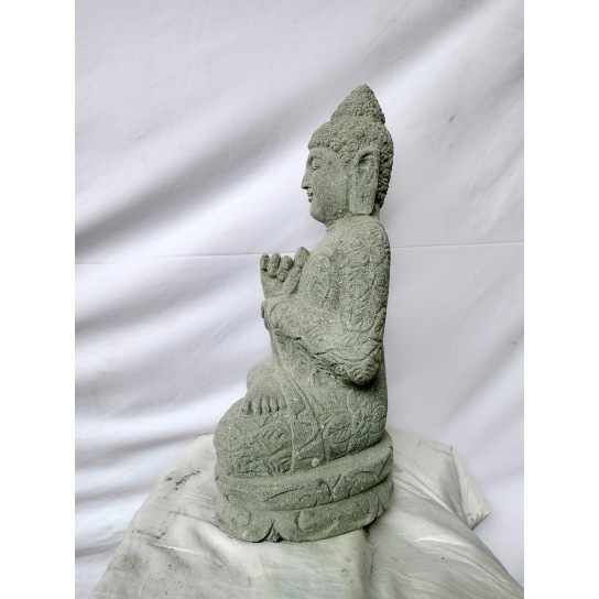 Estatua de piedra volcanica jardin exterior buda chakra 50 cm