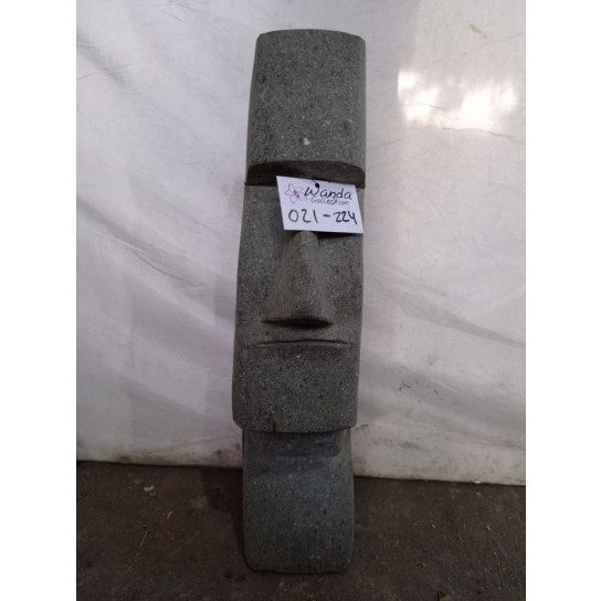 Estatua de piedra volcánica moái rostro alargado 60 cm