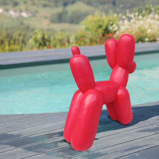 Estatua perro globo rojo 100 cm