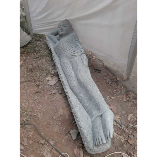 Gran estatua de jardín buda tumbado de piedra natural 2m