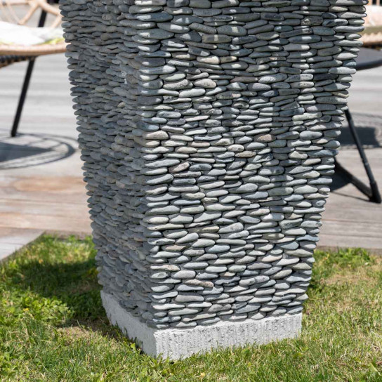 Maceta tiesto jardinera cuadrada piedra 80 cm jardín exterior zen