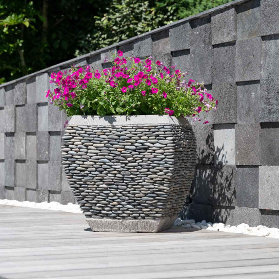 Maceta tiesto jardinera moldeada piedra 50 cm jardín zen