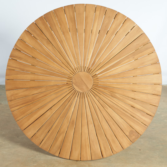 Mesa de jardín redonda de teca 150 cm Roxan