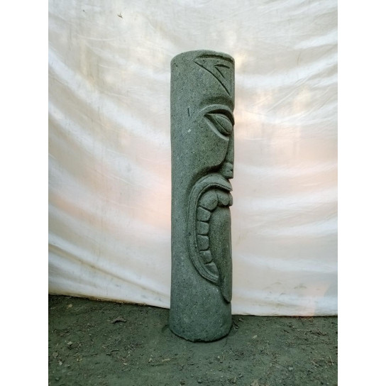 Tiki de oceanía estatua de piedra volcánica para jardín 1 m