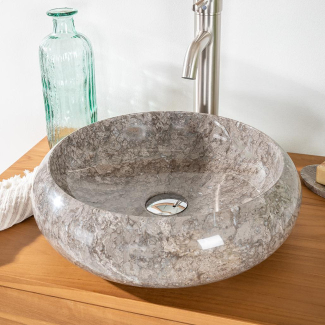 Lavabo sobre encimera cuarto de baño Venecia gris 40 cm