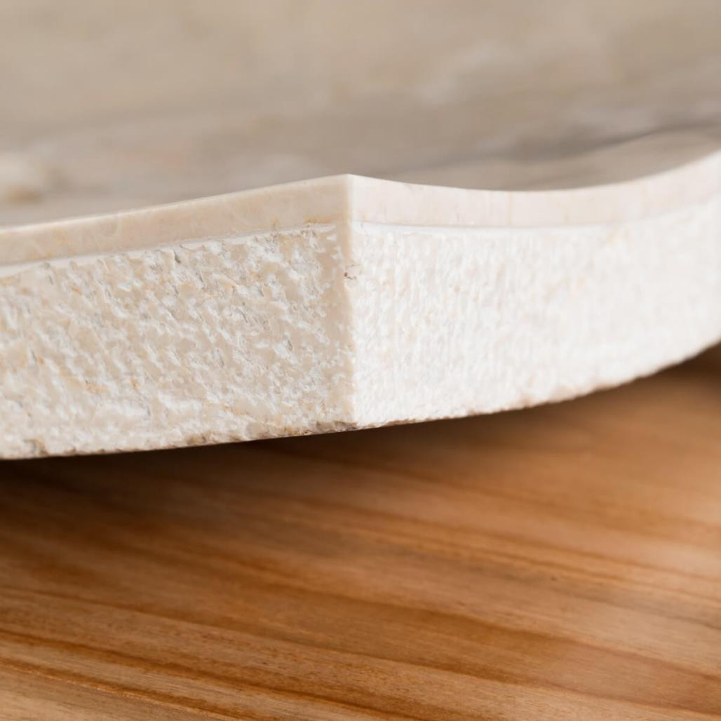 Lavabo sobre encimera rectángulo 50 cm de piedra mármol Génova crema