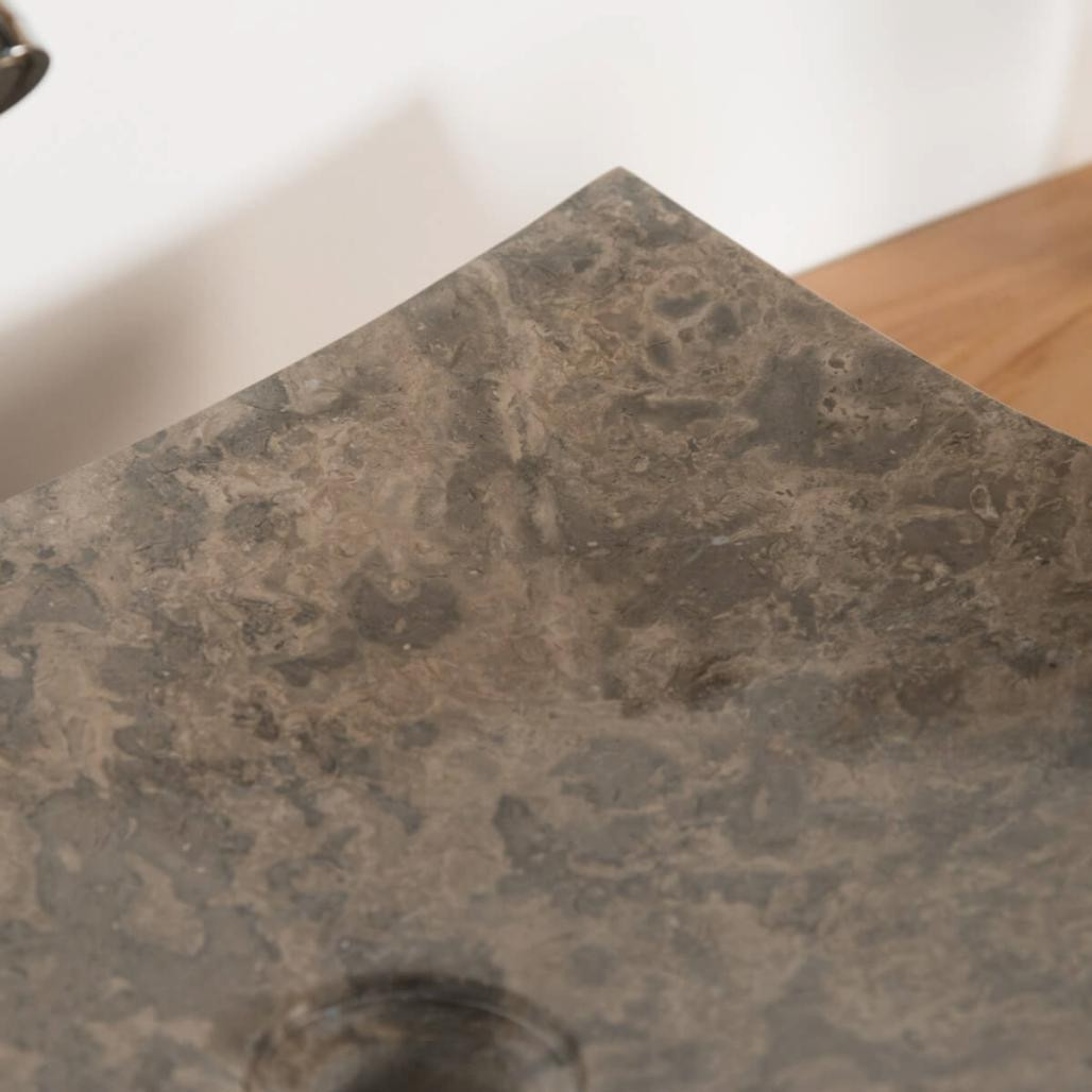 Lavabo cuarto de baño de piedra mármol Génova gris 50 cm Lavabo cuarto de baño de piedra mármol Génova gris 50 cm