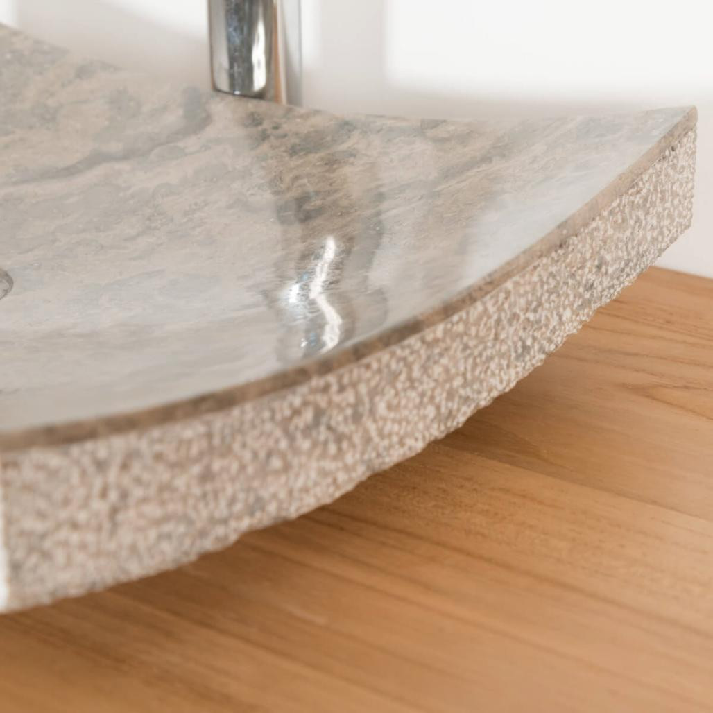 Lavabo cuarto de baño de piedra mármol Génova gris 50 cm Lavabo cuarto de baño de piedra mármol Génova gris 50 cm