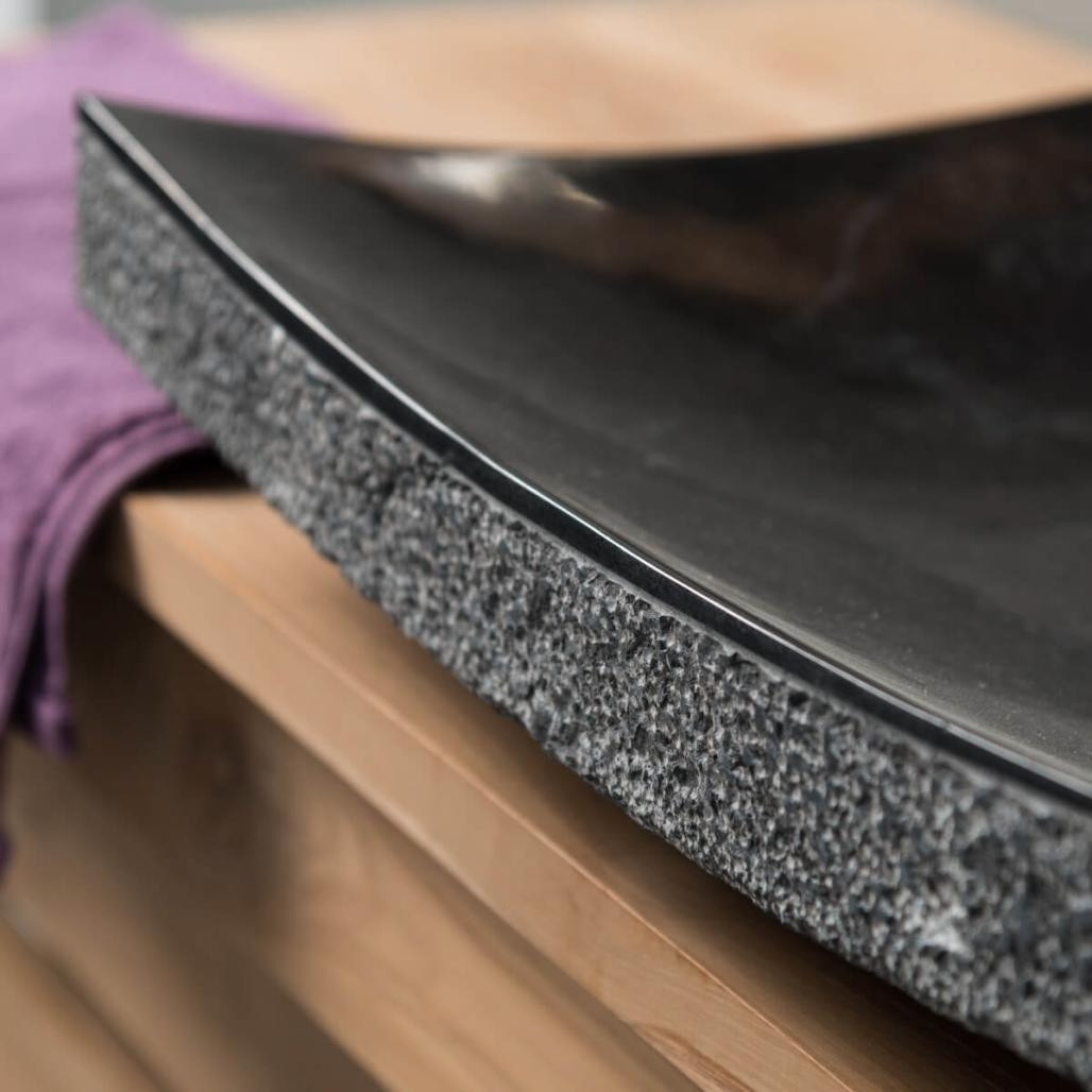 Lavabo sobre encimera rectángulo 50cm piedra mármol Génova negro Lavabo sobre encimera rectángulo 50cm piedra mármol Génova negro