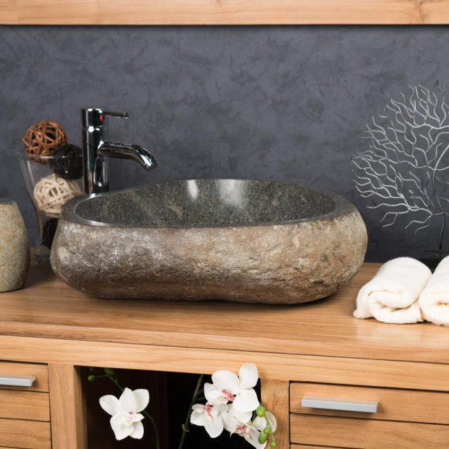 Lavabo grande de piedra natural piedra de río 50