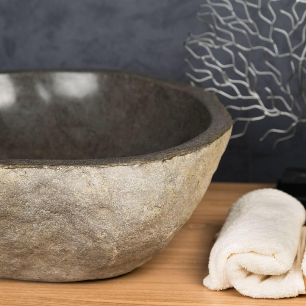 Lavabo grande de piedra natural piedra de río 50