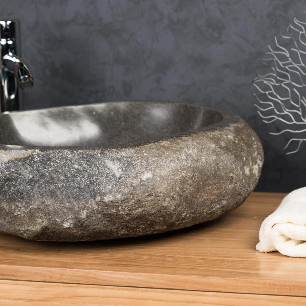 Lavabo grande de piedra natural piedra de río 50