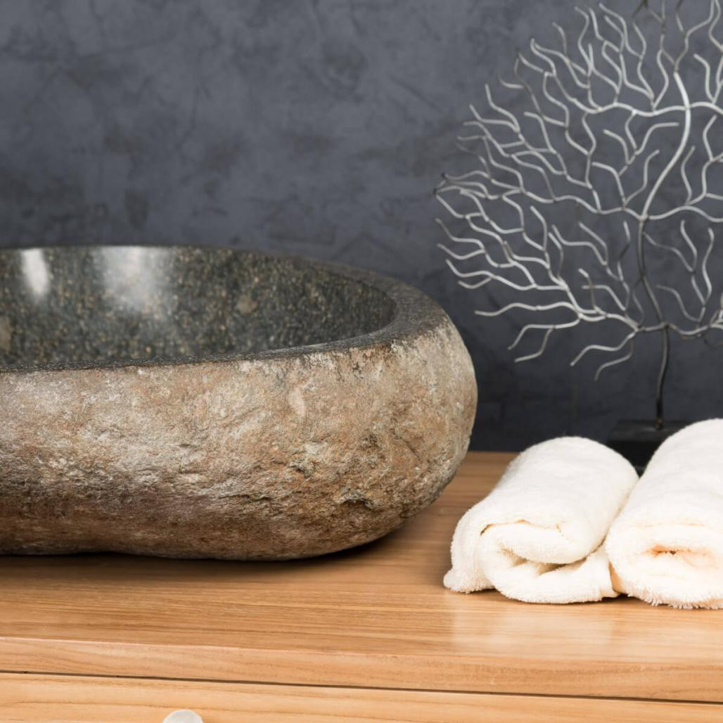 Lavabo grande de piedra natural piedra de río 50