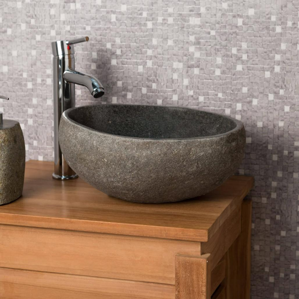 Lavabo sobre encimera de piedra natural cuarto de baño piedra 30