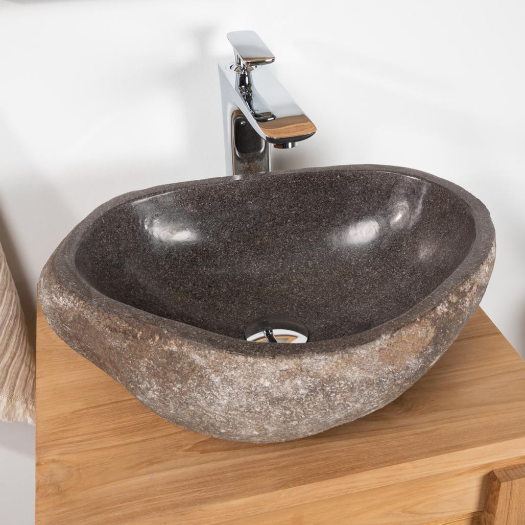 Lavabo sobre encimera de piedra natural cuarto de baño piedra 30