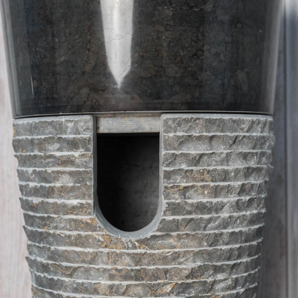 Lavabo de pie cónico de piedra Florencia negro