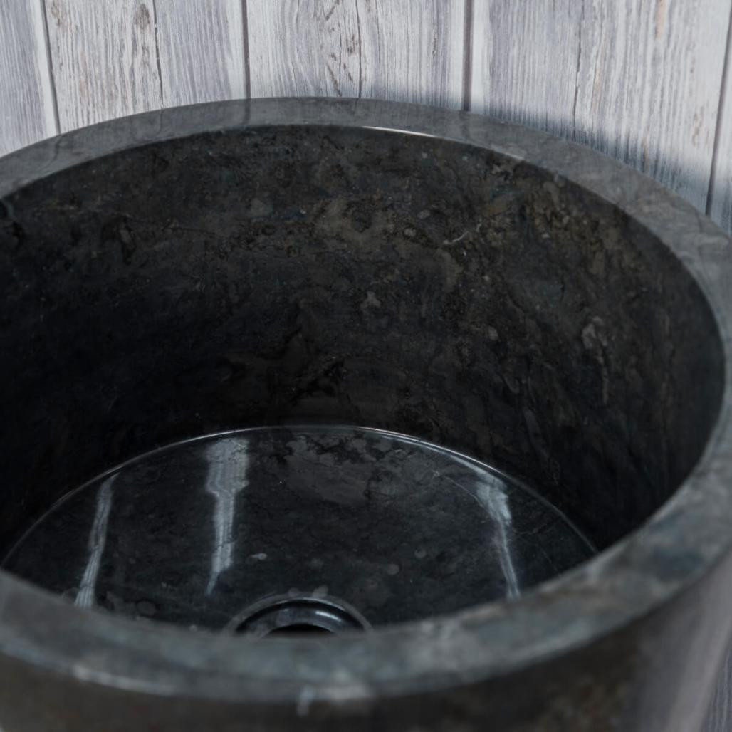 Lavabo de pie cónico de piedra Florencia negro