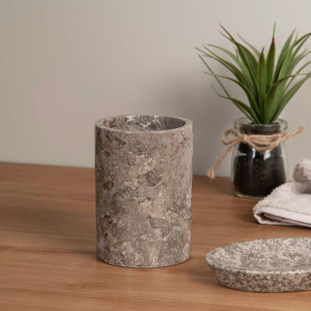 Vaso de mármol gris