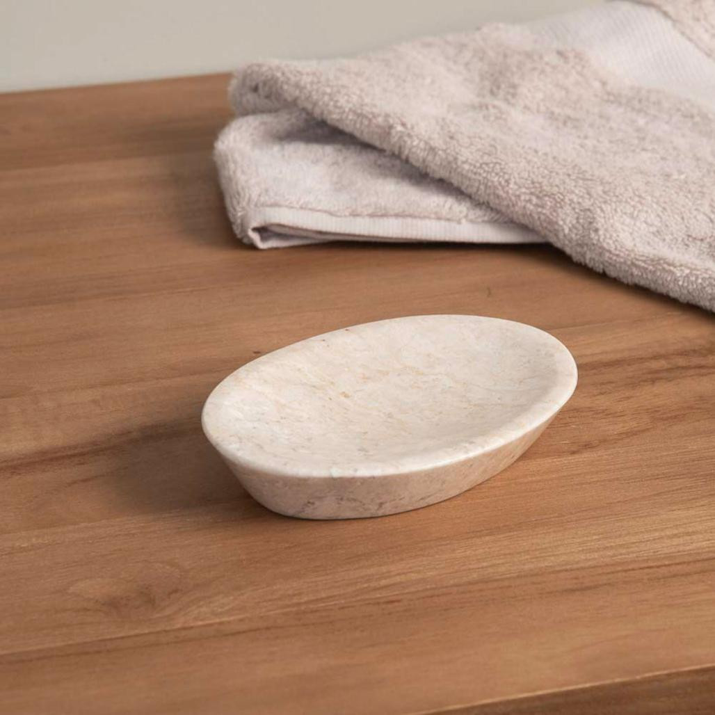 Jabonera de mármol crema Jabonera de mármol crema