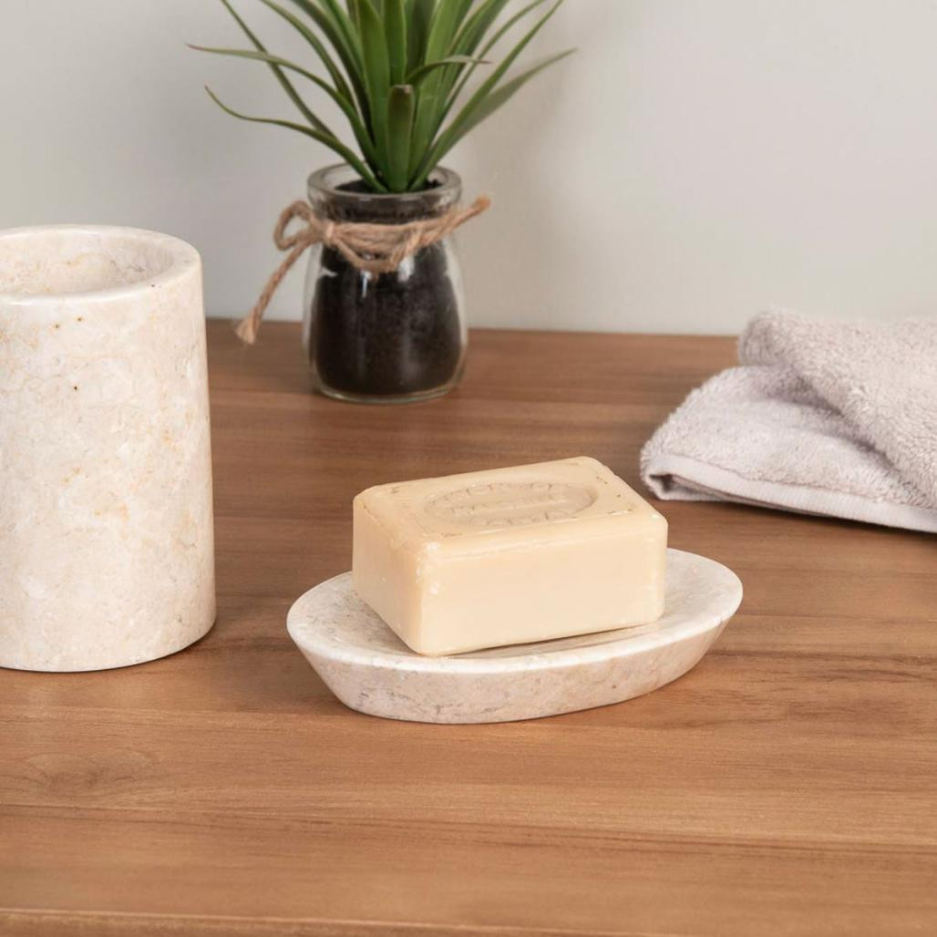 Jabonera de mármol crema Jabonera de mármol crema