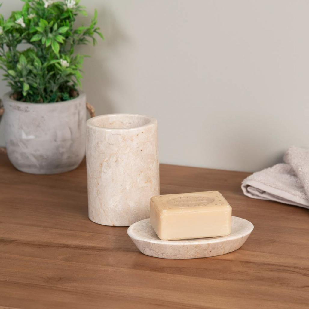 Jabonera de mármol crema Jabonera de mármol crema