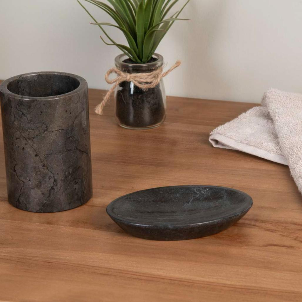 Jabonera de mármol negra