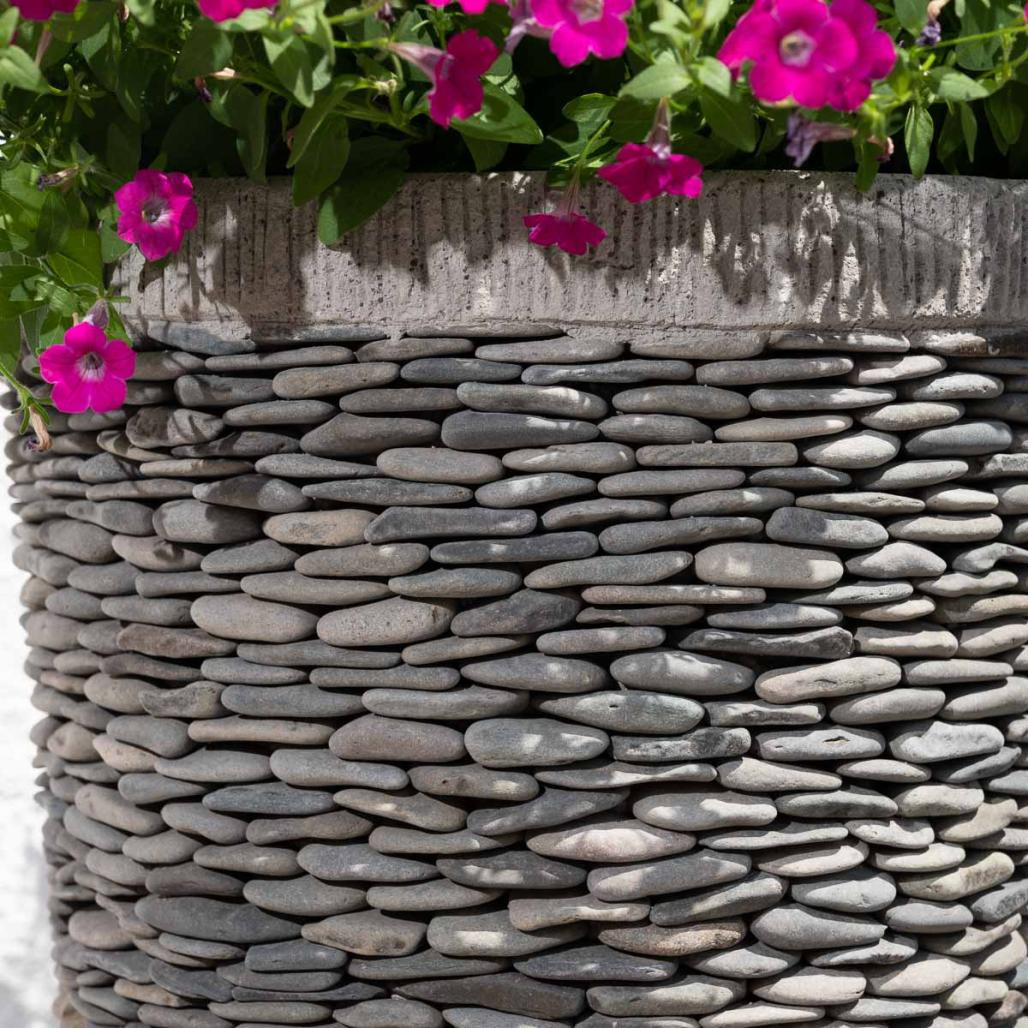 Maceta tiesto jardinera cónica piedra 80 cm jardà­n exterior zen