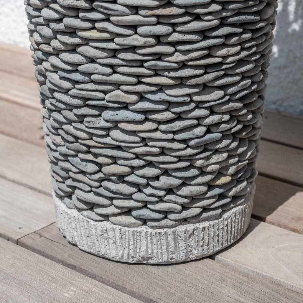 Maceta tiesto jardinera cónica piedra 80 cm jardà­n exterior zen