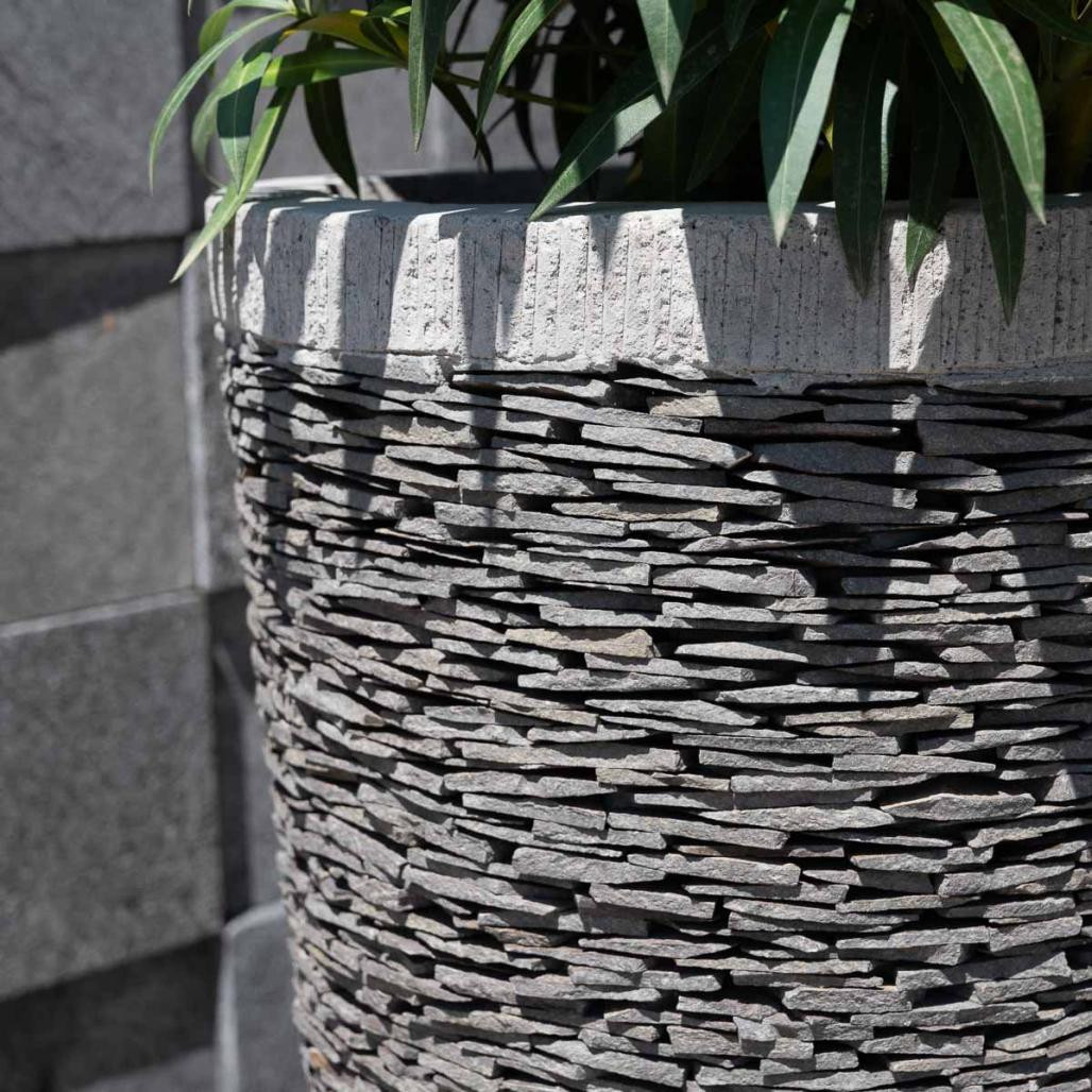 Maceta tiesto jardinera cónica pizarra 80 cm jardà­n terraza zen