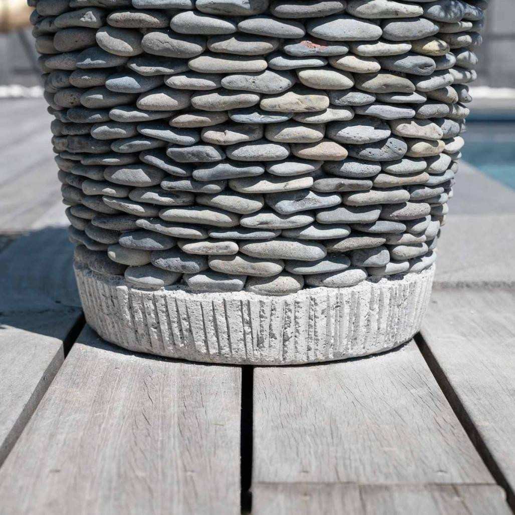 Maceta tiesto jardinera cónica piedra 50 cm