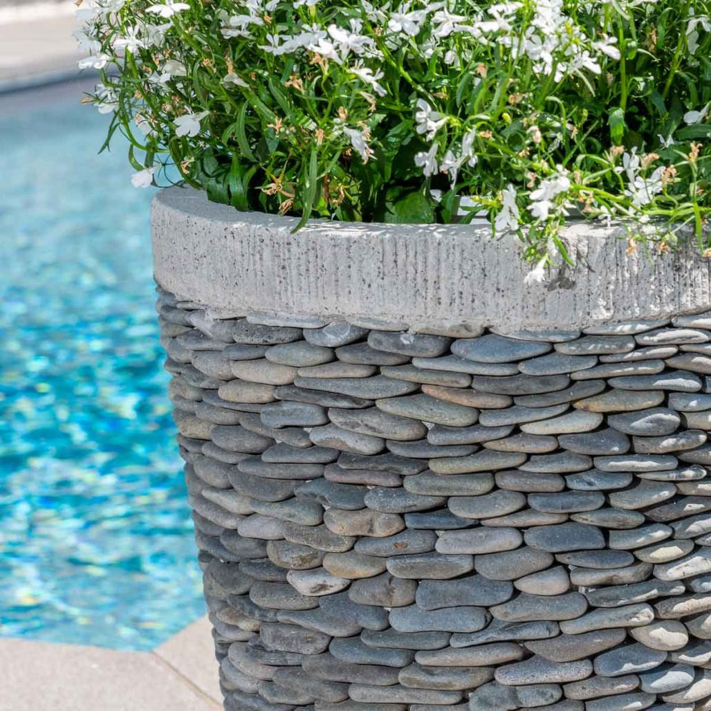 Maceta tiesto jardinera cónica piedra 50 cm