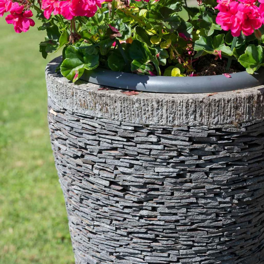 Maceta tiesto jardinera cónica pizarra 50 cm jardà­n terraza zen