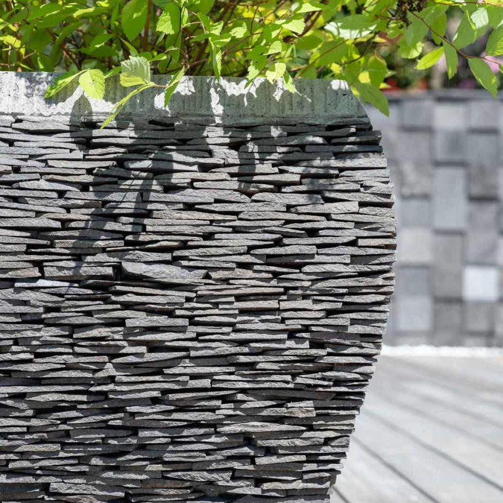 Maceta tiesto jardinera moldeada pizarra 50 cm jardà­n piedra natural