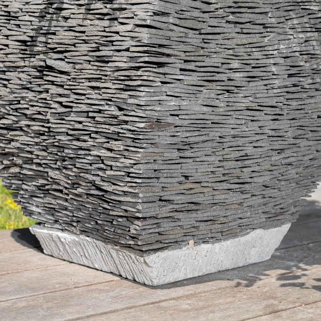 Maceta tiesto jardinera moldeada pizarra 50 cm jardà­n piedra natural
