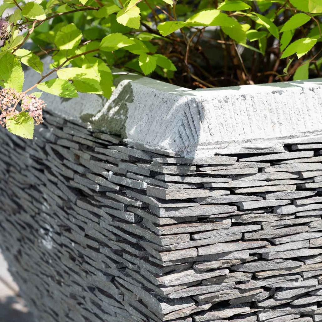 Maceta tiesto jardinera moldeada pizarra 50 cm jardà­n piedra natural