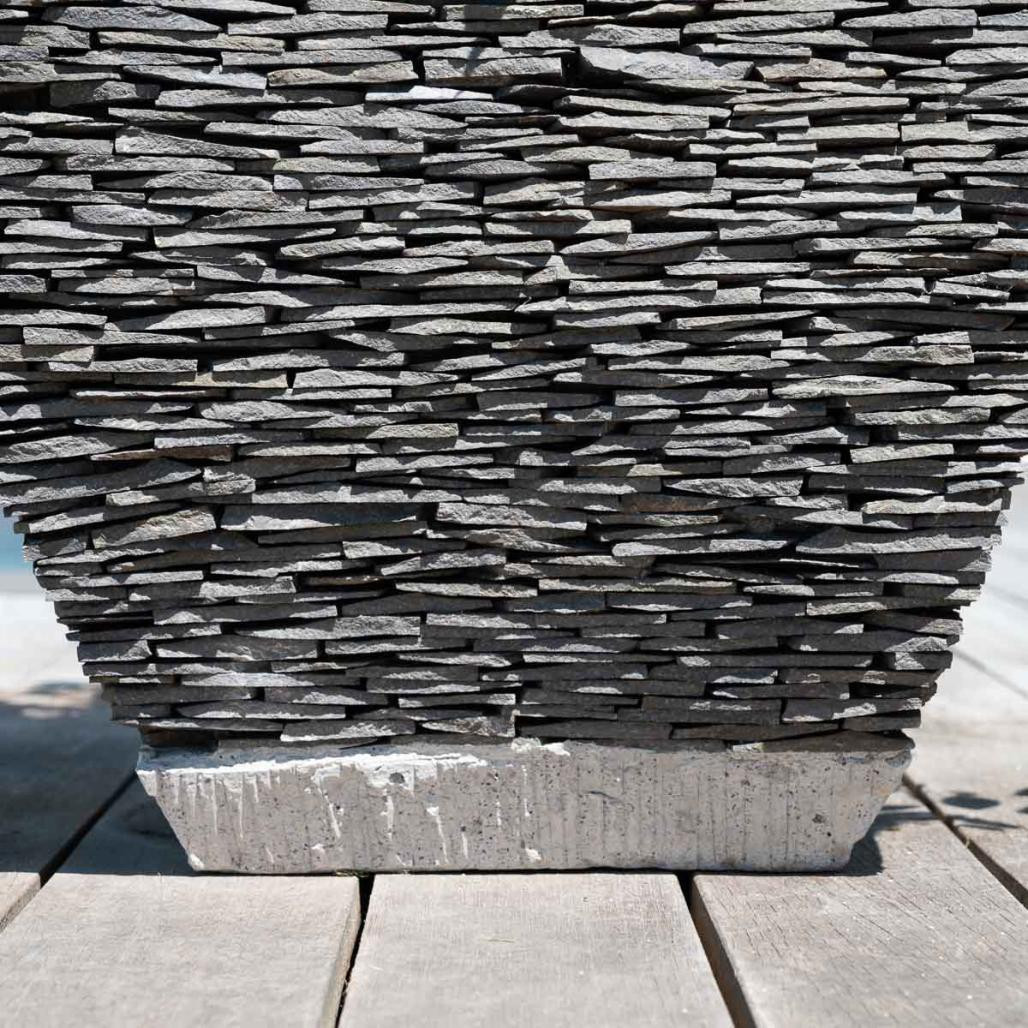 Maceta tiesto jardinera moldeada pizarra 50 cm jardà­n piedra natural