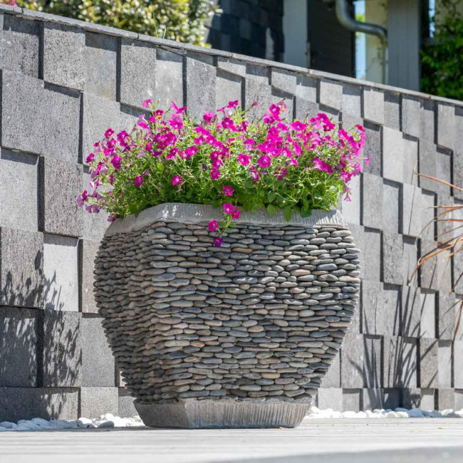 Maceta tiesto jardinera moldeada piedra 50 cm jardàn zen