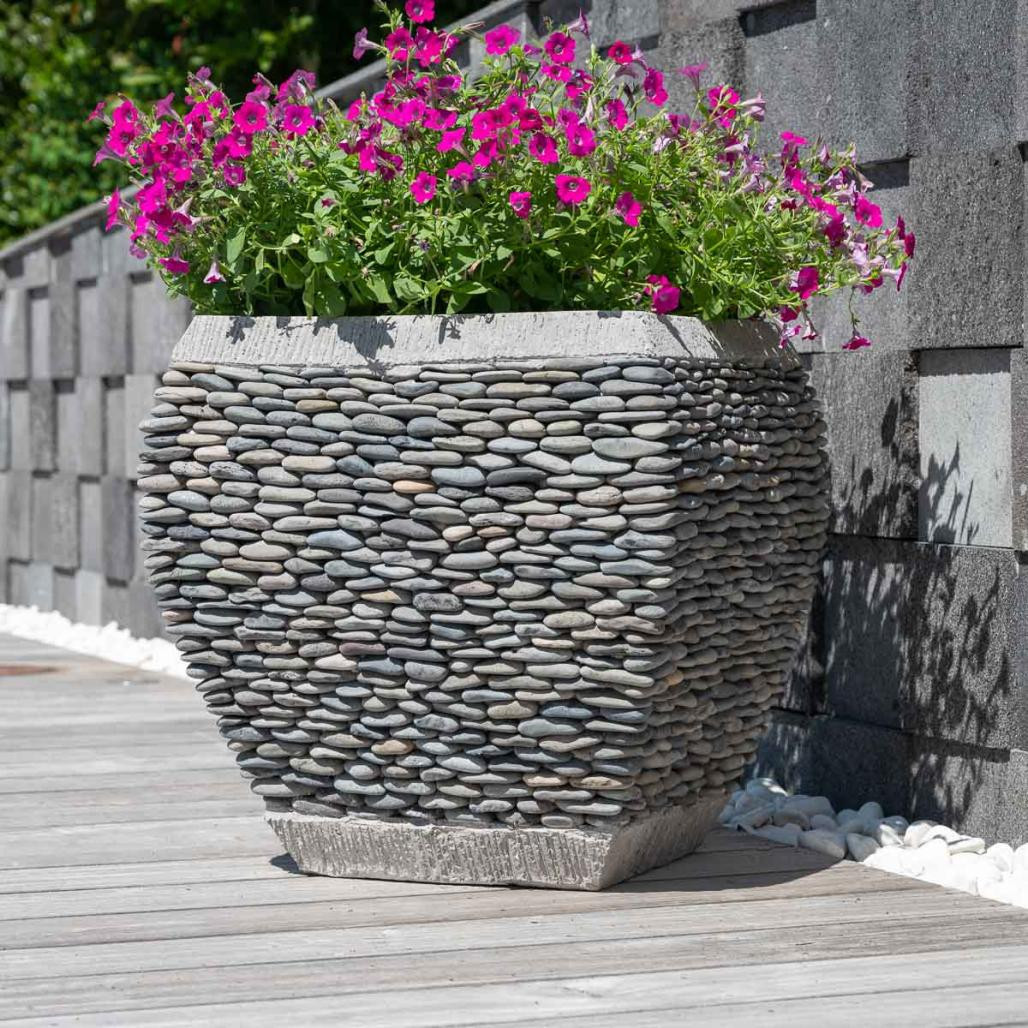 Maceta tiesto jardinera moldeada piedra 50 cm jardà­n zen