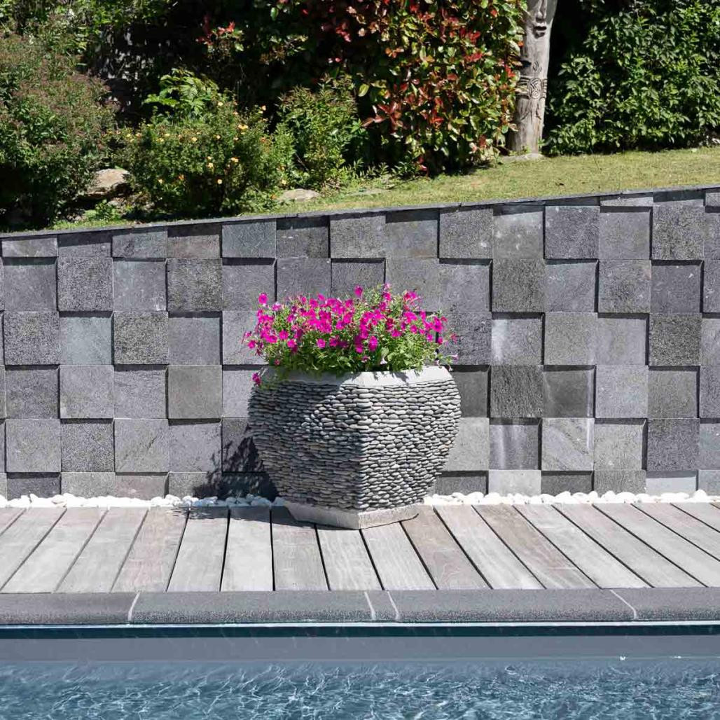 Maceta tiesto jardinera moldeada piedra 50 cm jardà­n zen