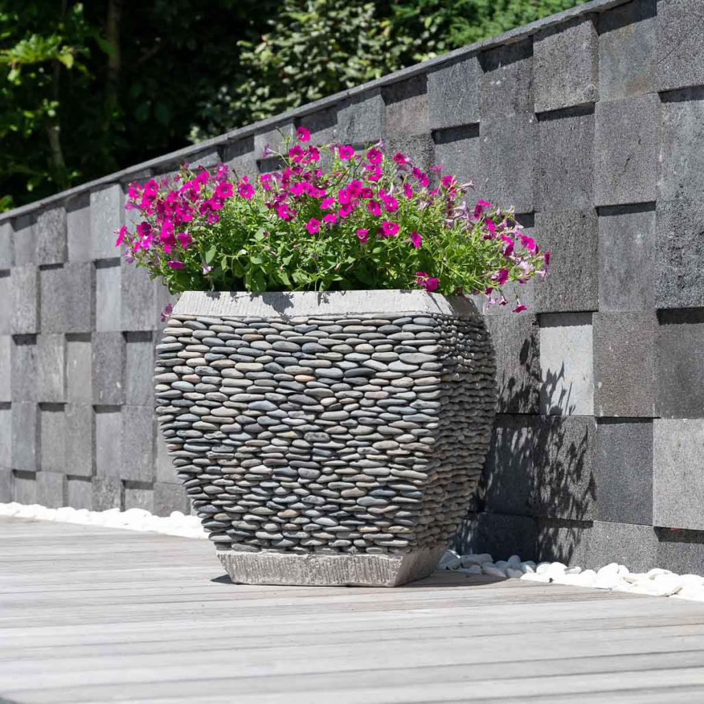 Maceta tiesto jardinera moldeada piedra 50 cm jardà­n zen