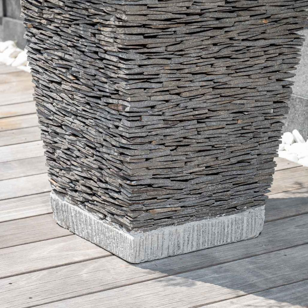 Maceta tiesto jardinera cuadrada pizarra 80cm piedra natural