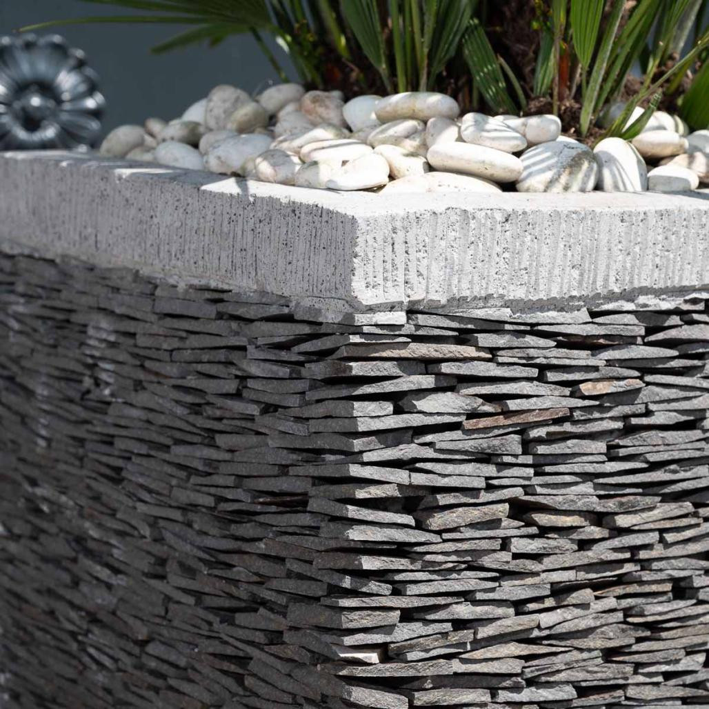 Maceta tiesto jardinera cubo pizarra 50 cm jardà­n terraza piedra natural