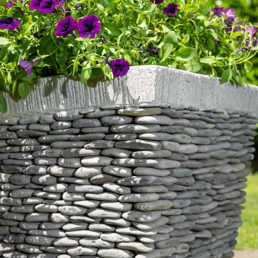 Maceta tiesto jardinera cuadrada piedra 50 cm jardà­n exterior zen