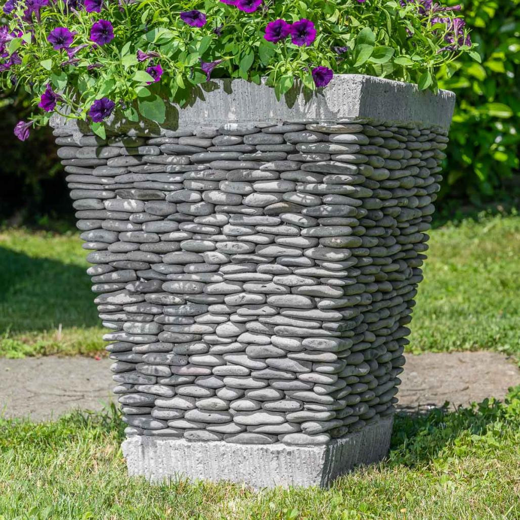 Maceta tiesto jardinera cuadrada piedra 50 cm jardà­n exterior zen